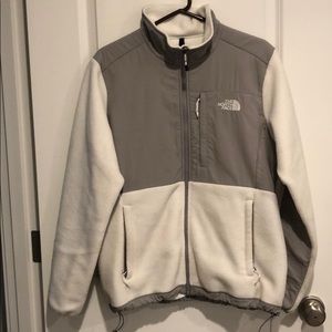 Grey/white North Face Denali jacket